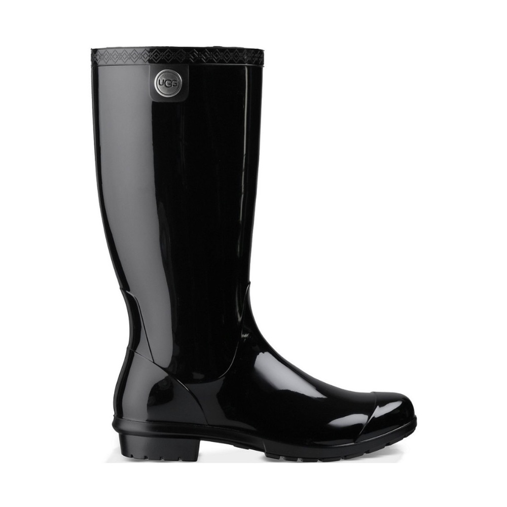 Ugg Shaye Black Rubber Rain Boots Size 9